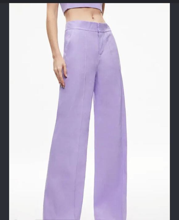 Alice + Olivia Pants - Alice + Olivia Dylan High Waist Purple Pants Size: 8
